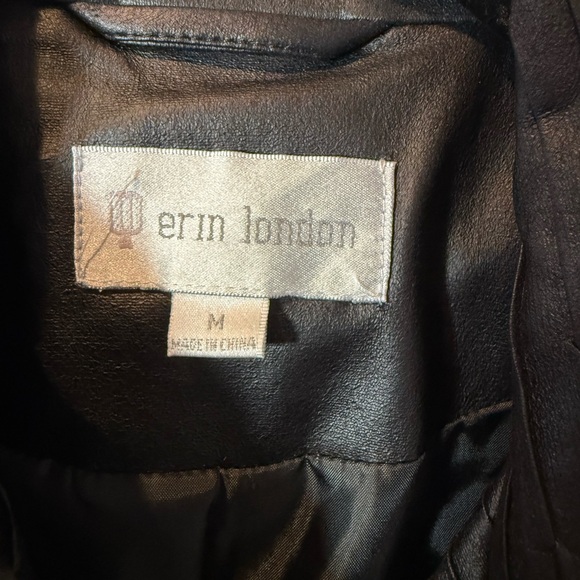 🖤 Erin London Faux Leather Moto Jacket – Textured Paneling – Size M - Picture 2 of 7